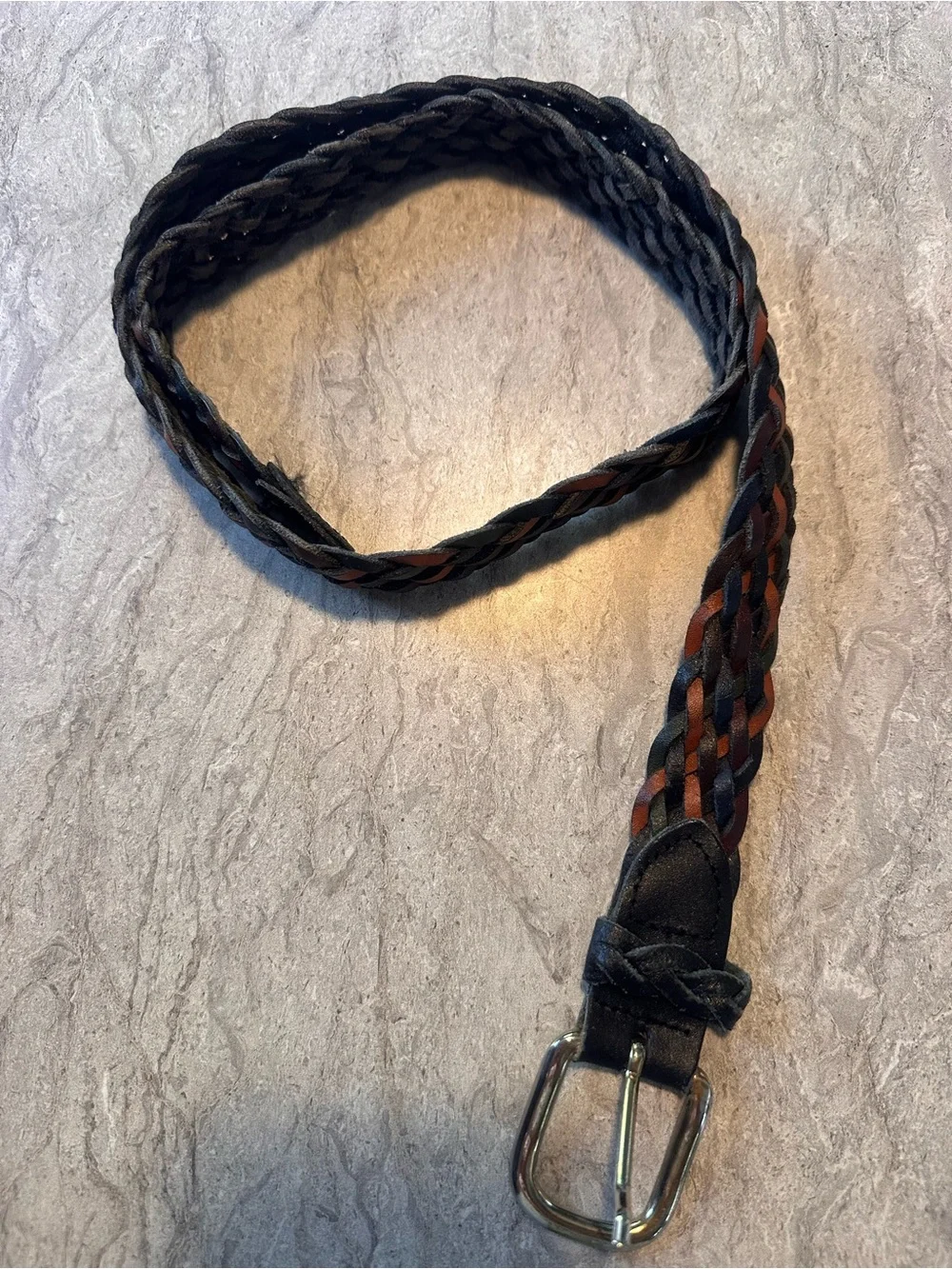 Vintage Womens Braided Genuine Leather Belt Size SM 1